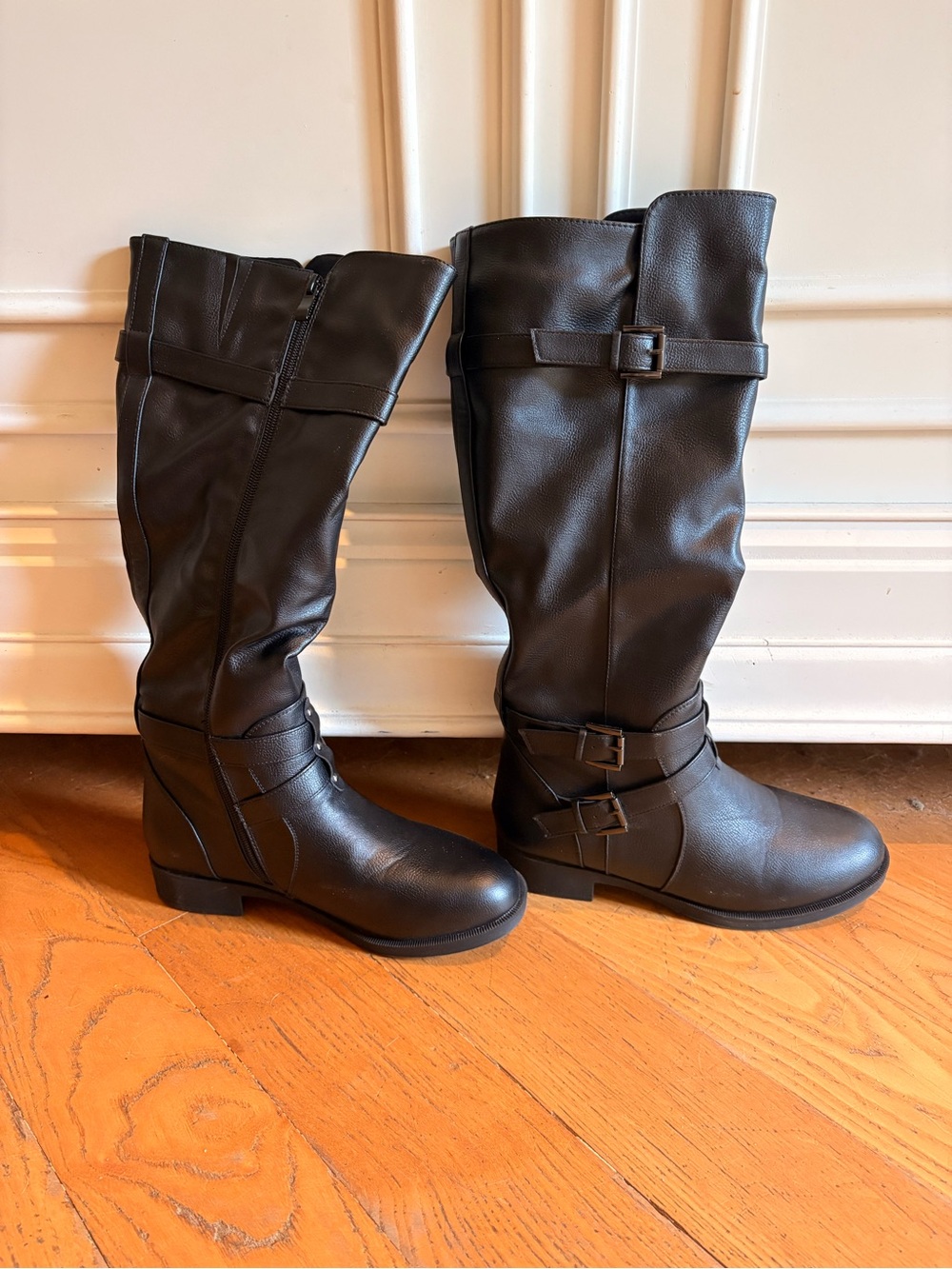 Journee Collection Tall Buckle Over-the-Knee Boots - Black